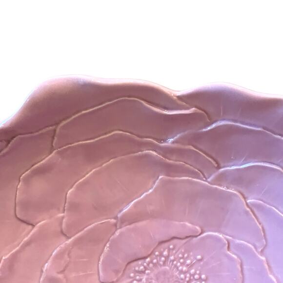 VIETRI Made In Italy Fiori Di Campo Lilac Rose Serving Bowl Floral Embossed New - Picture 14 of 16